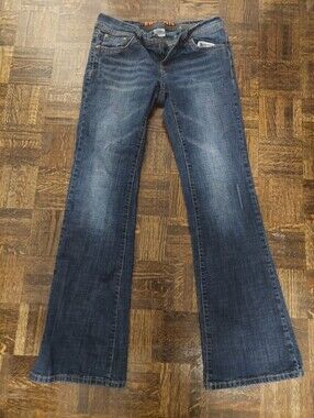Flared Hydrualic Dark Wash Low Rise Jeans